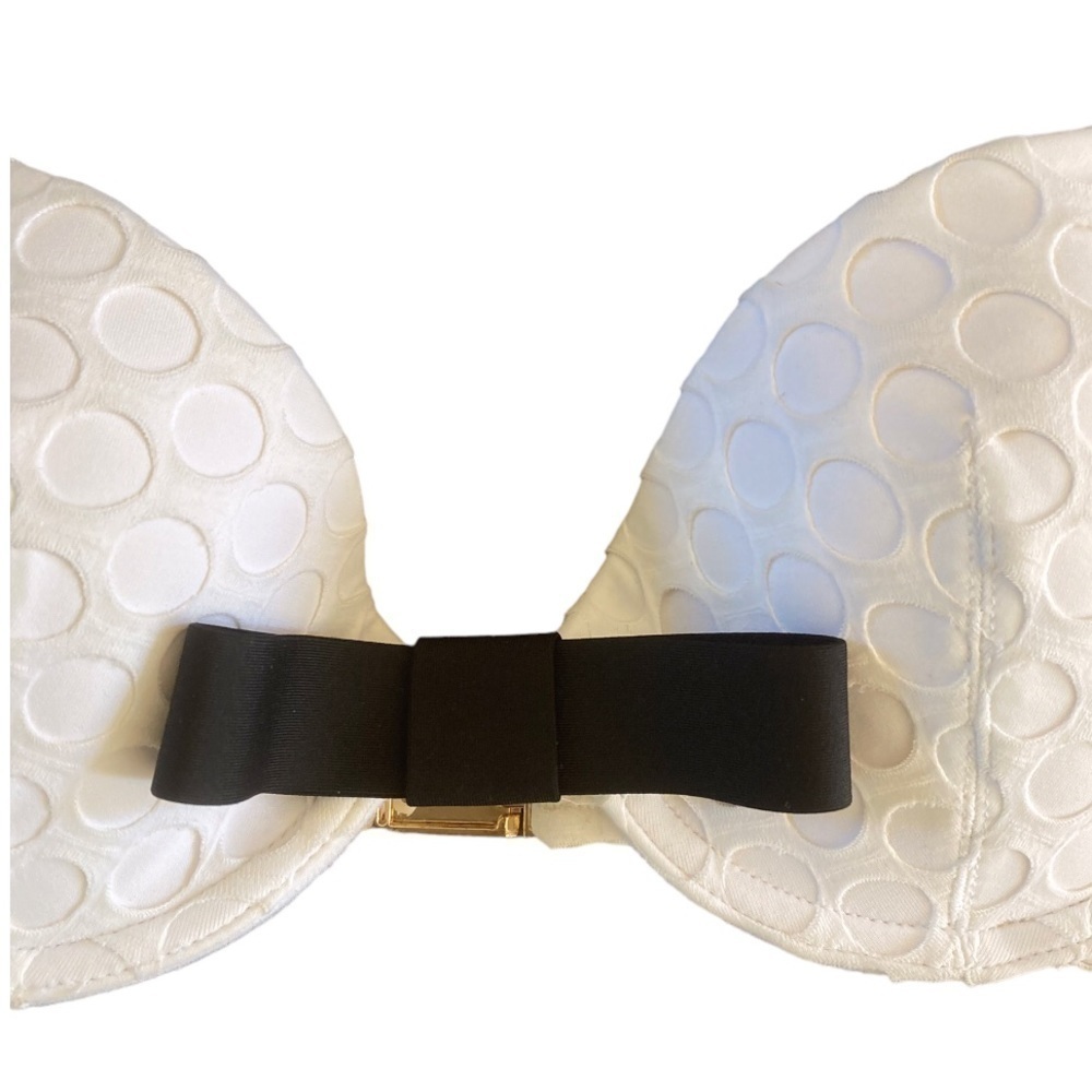 Andres Sarda Fazenda Bow Accent White Bikini Top NWT 32B - Picture 2 of 7